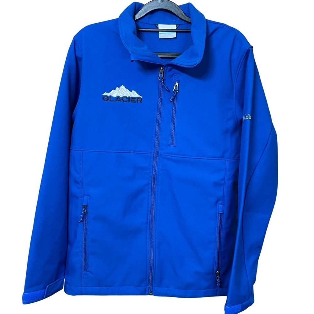 Columbia Blue Ascender Softshell Full Zip Glacier Mountain Jacket Mens Small S